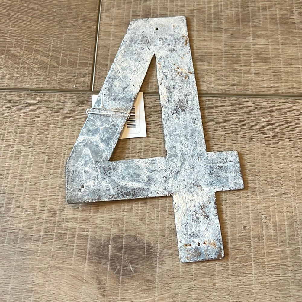 Terrain Iron  Hammered Metal Number 4 Address Craft Project Door Sign